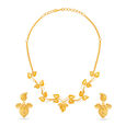 Romantic Floral Gold Necklace Set,,hi-res image number null