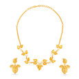 Romantic Floral Gold Necklace Set,,hi-res image number null