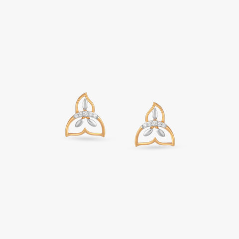 Trinity Flame Diamond Stud Earrings