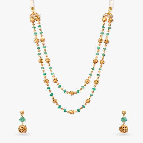 Beaded Harmony Gold Necklace Set