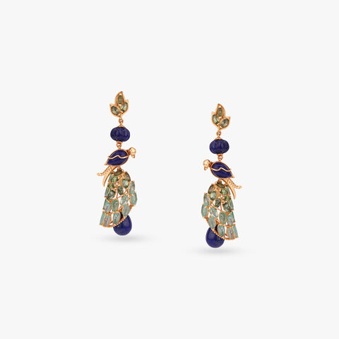 Tropical Flight Gold Jhumka Earrings