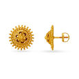 Alluring Floral Gold Stud Earrings,,hi-res image number null