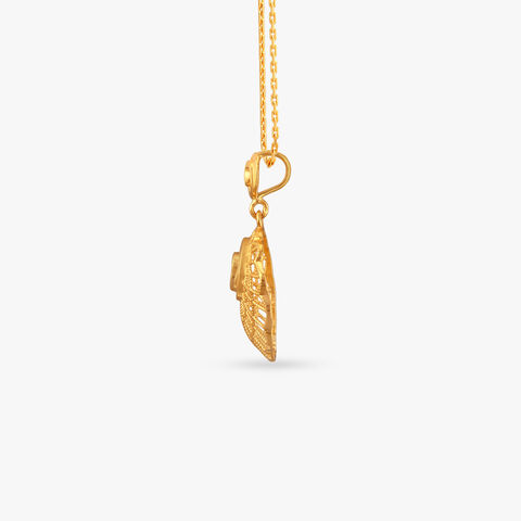 Spiral Lattice Gold Pendant