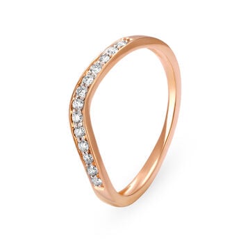 Sleek Rose Gold and Eternity Diamond Finger Ring