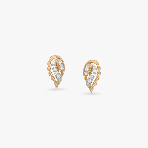 Twirl Gleam Diamond Stud Earrings