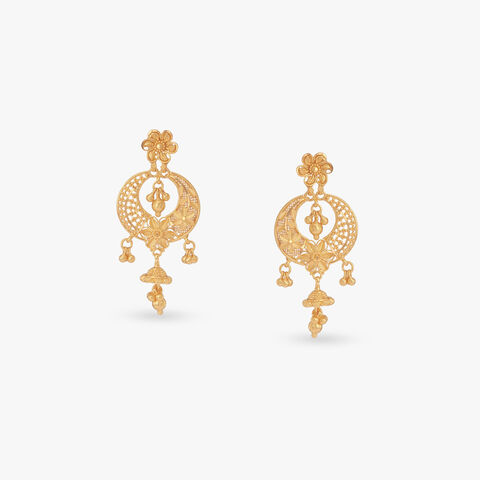 Traditional Gold Filigree Drop Earrings