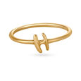 Letter H 14KT Yellow Gold Initial Ring,,hi-res image number null