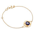 14 KT Yellow Gold Geometric Evil Eye Bracelet,,hi-res image number null