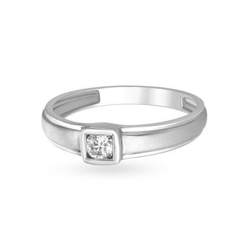 Classy 950 Pure Platinum And Diamond Geometric Finger Ring