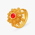 Elegant Floral Gold Ring,,hi-res image number null