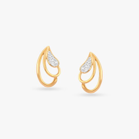 Double Curve Diamond Stud Earrings