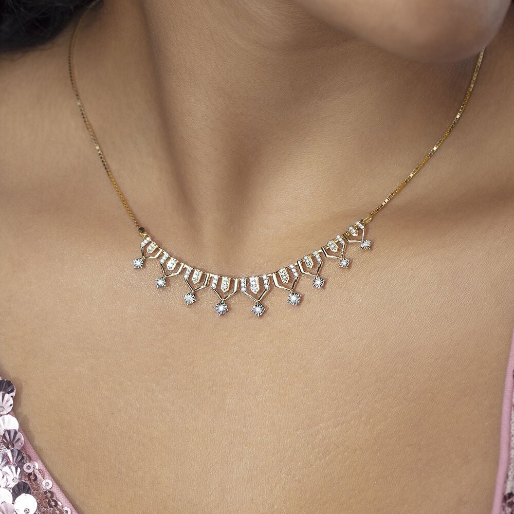 Tanishq simple diamond necklace top