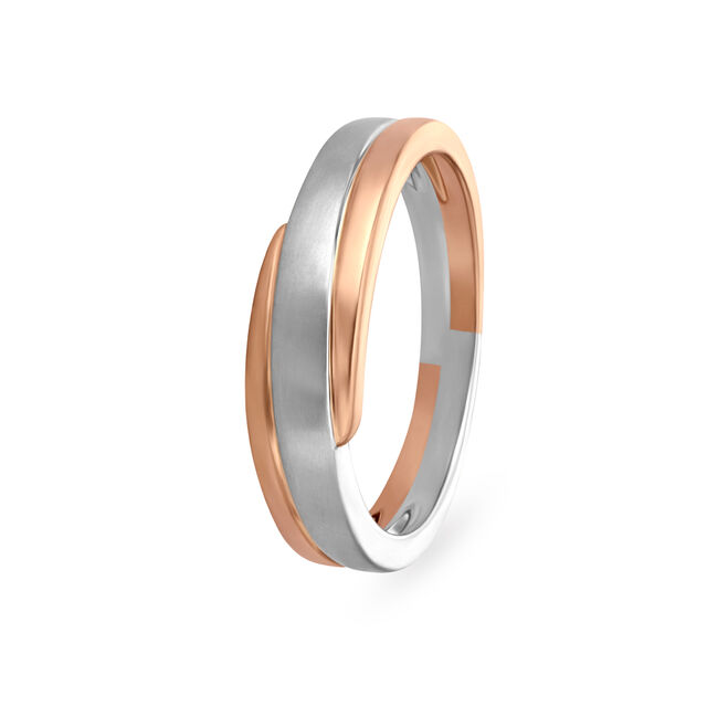 Sophisticated 950 Karat Platinum And Rose Gold Stacked Ring