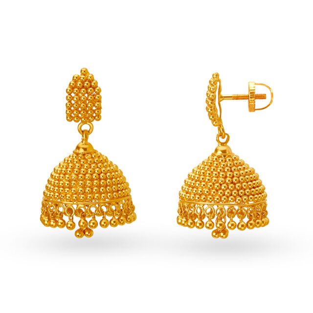 Spectacular 22 Karat Yellow Gold Beaded Drops