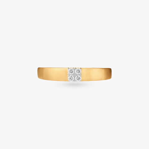 Sleek 4 Stone Geometric Diamond Ring