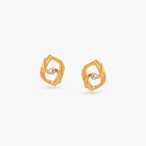 Mini Knot Gold Stud Earrings for Kids