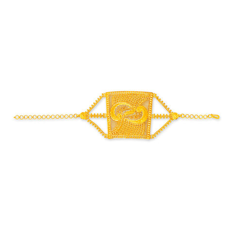 Hypnotic 22 Karat Yellow Gold Square Armlet