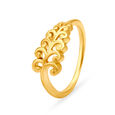 Splendid Yellow Gold  Swirled Frond Finger Ring,,hi-res image number null