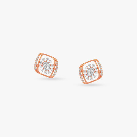 Orbiting Petals Diamond Stud Earrings