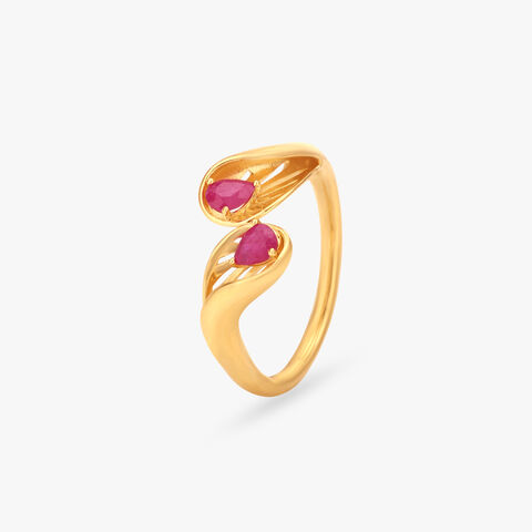 Twin Petal Gold Ring