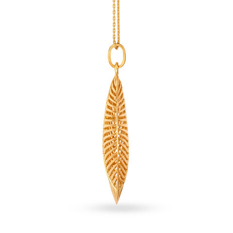 Leafline Elegance Gold Pendant