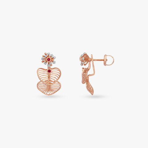 Blush Aura Diamond Drop Earrings