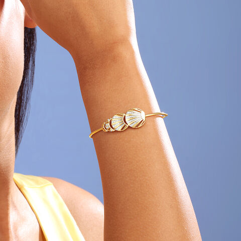 Radiant Shell Diamond Bangle