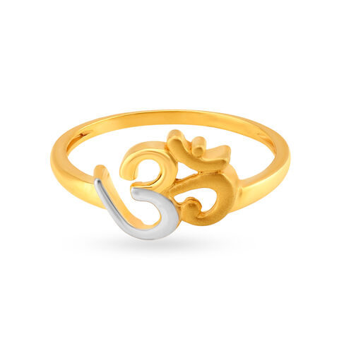 Auspicious 22 Karat Yellow Gold Om Finger Ring