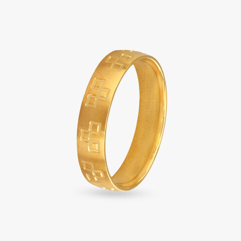 Majestic Grid Gold Finger Ring for Men