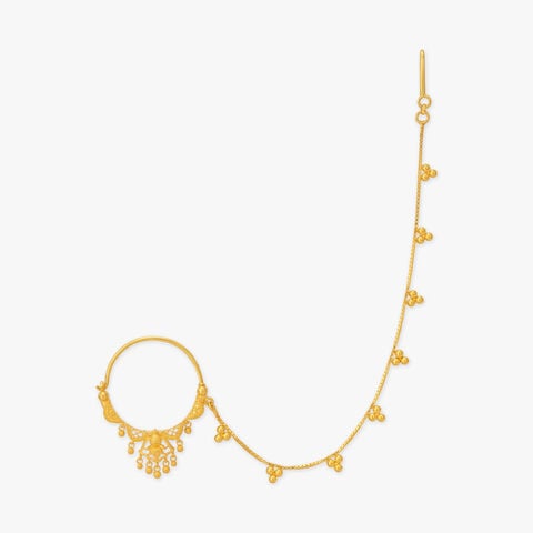 Crescent Charm Gold Nose Pin