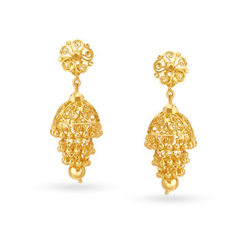 Ornate Floral Jhumkas