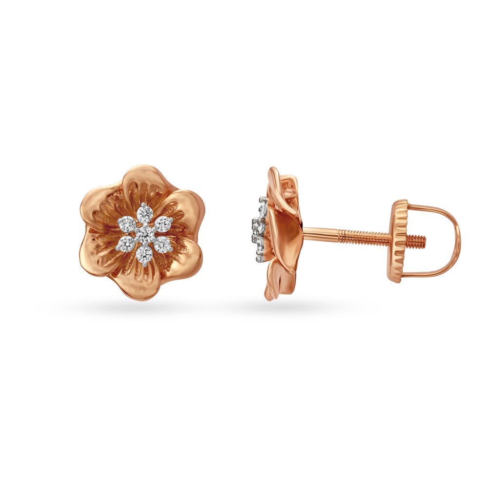 1 CT. T.W. Diamond Solitaire Stud Earrings in 14K Rose Gold (I/I2) | Zales