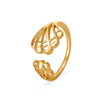 14kt Yellow Gold Elegant Open Top Finger Ring