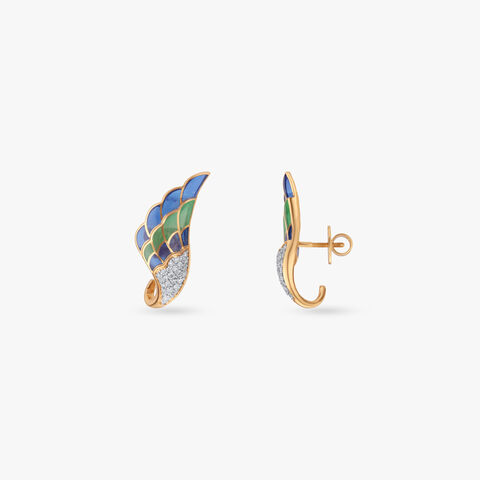 Prism Wing Diamond Stud Earrings
