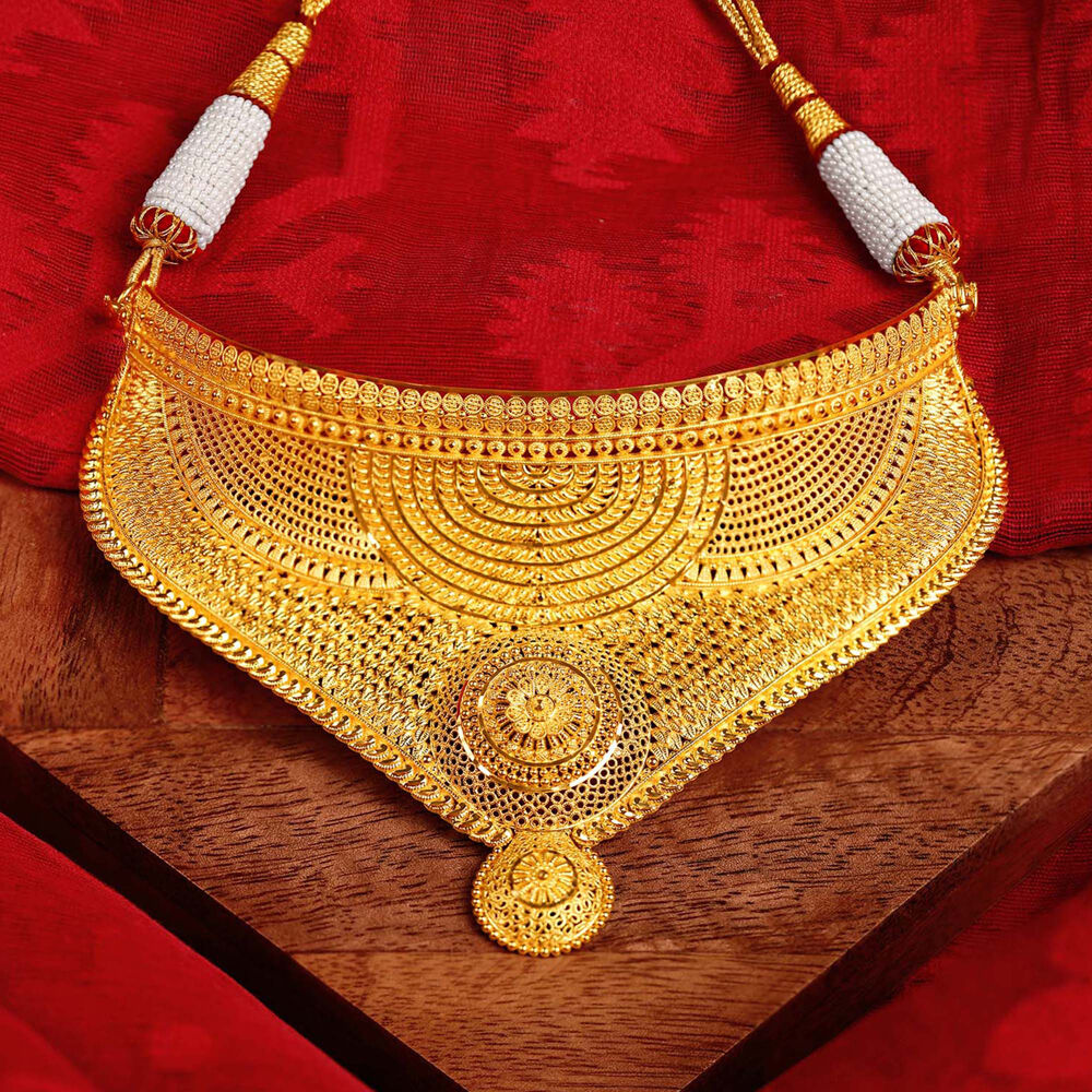 Bengali style gold necklace top
