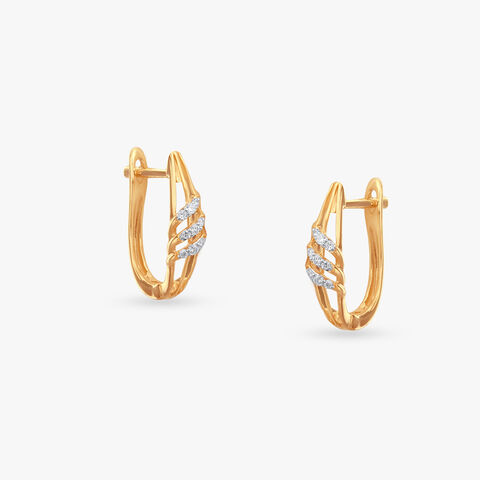 Criss-Cross Diamond Hoop Earrings