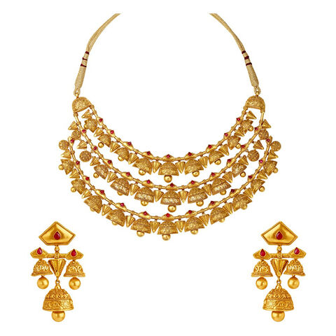 Stunning Gold Necklace Set Perfect for Any Bride