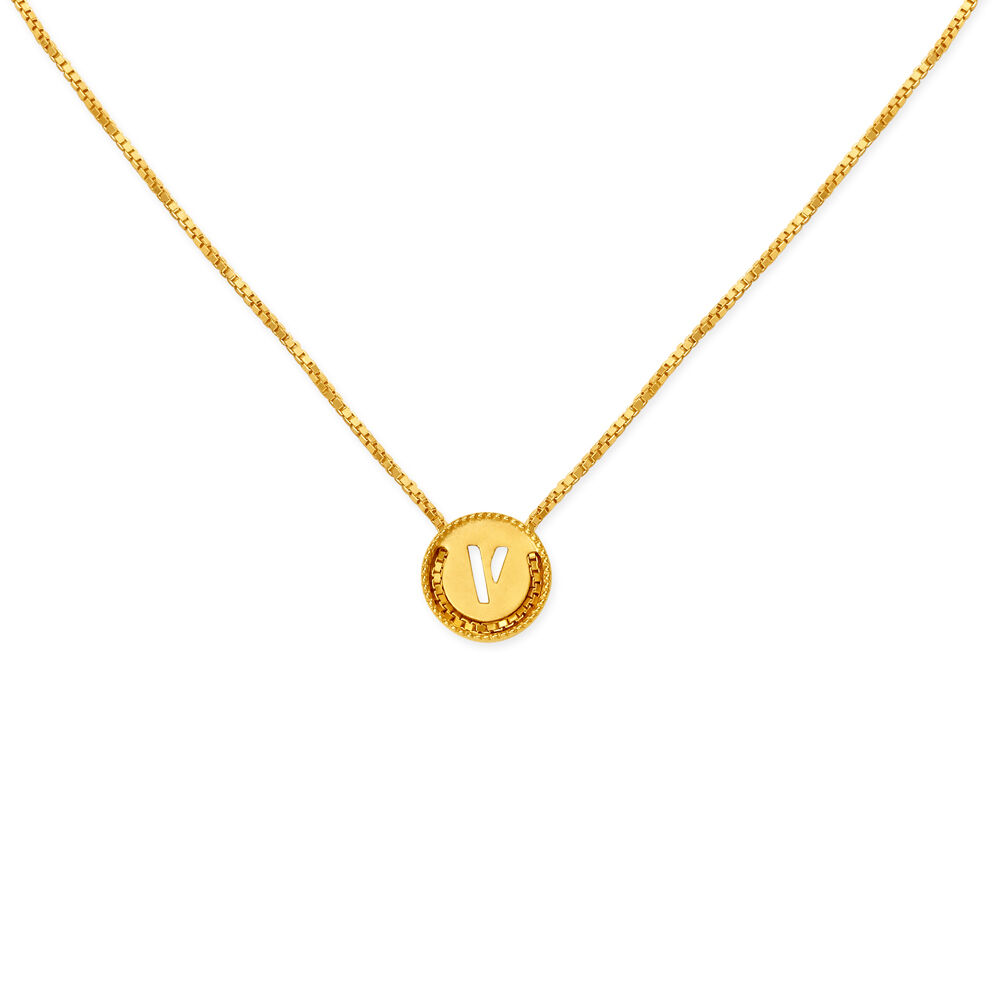 Alphabet pendant gold tanishq hot sale