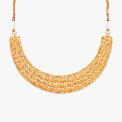 Shankha Jyoti Gold Necklace set