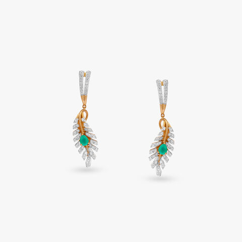 Leaf Radiance Diamond Drop Earrings