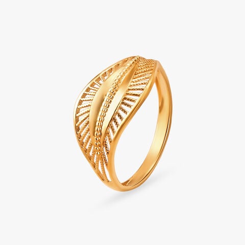 Artistic Leaf Gold Finger Ring