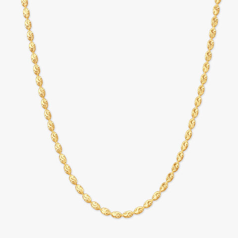 Engraved Link Gold Chain for Men