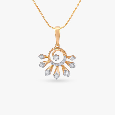 Radiant Bloom Diamond Pendant and Earrings Set