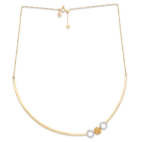 14KT Yellow Gold Radiant Tri-Circle Diamond Necklace
