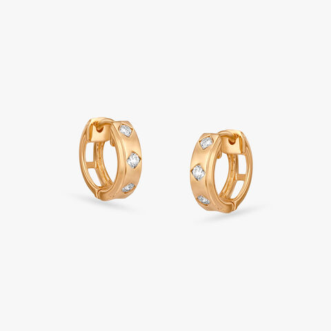 Triple Impact Diamond Hoop Earrings For Men