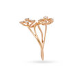 Double Flower Rose Gold Finger Ring,,hi-res image number null
