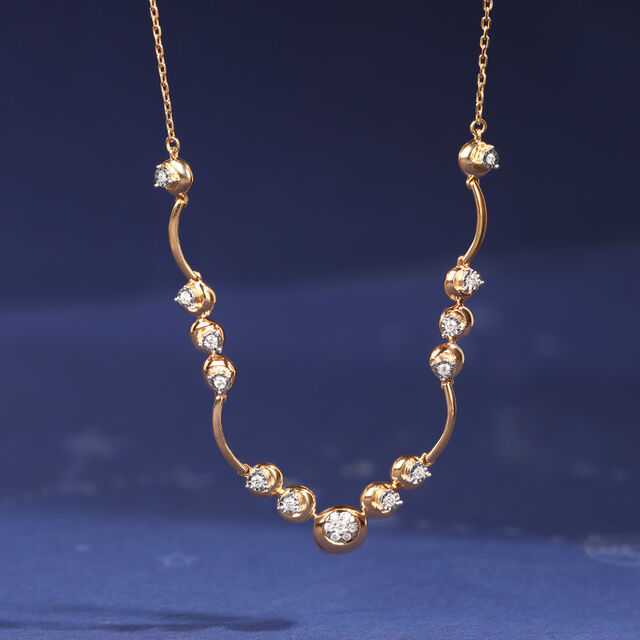 Crescent Charisma 14Kt Diamond Necklace,,hi-res image number null