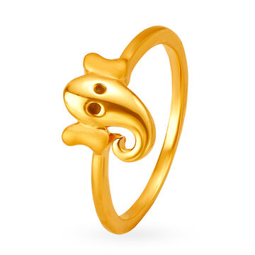 Lord Ganesh Gold Finger Ring for Kids