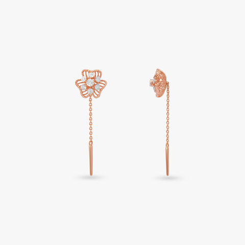 Floral Cascade Diamond Drop Earrings