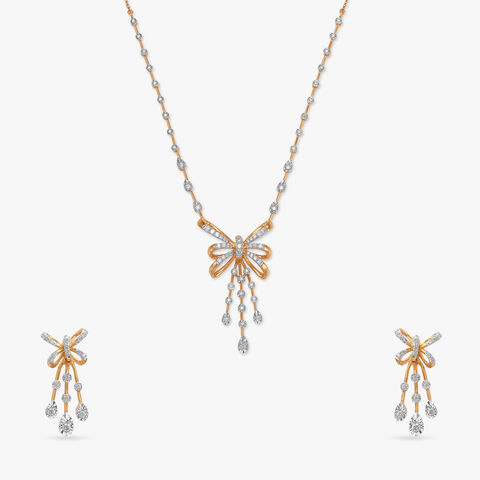 Fluttering Grace Diamond Necklace Set